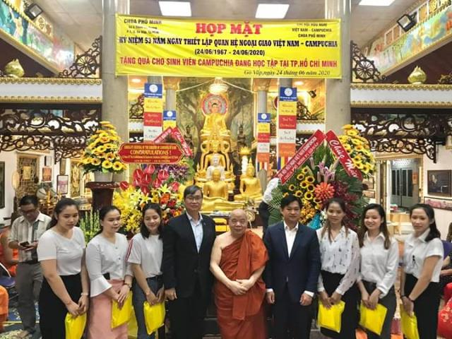 TP. Hồ Chí Minh: Chùa Phổ Minh họp mặt kỷ niệm 53 năm thiết lập quan hệ ngoại giao Việt Nam - Campuchia