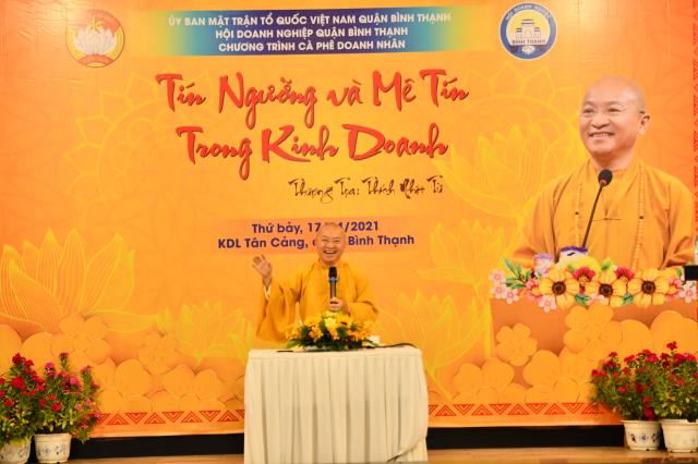 TT. Nhật Từ thuyết giảng về “Mê tín trong kinh doanh” trong chương trình Cà Phê Doanh Nhân của Quận Bình Thạnh
