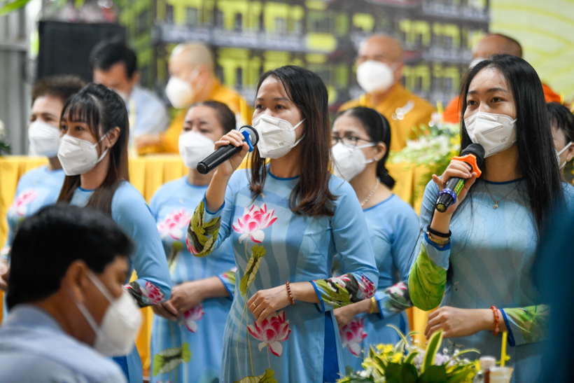 Lễ khánh thành tòa Tăng xá chùa Quan Âm Đông Hải, nơi làm khu cách ly điều trị Covid-19 của thị xã Vĩnh Châu, tỉnh Sóc Trăng