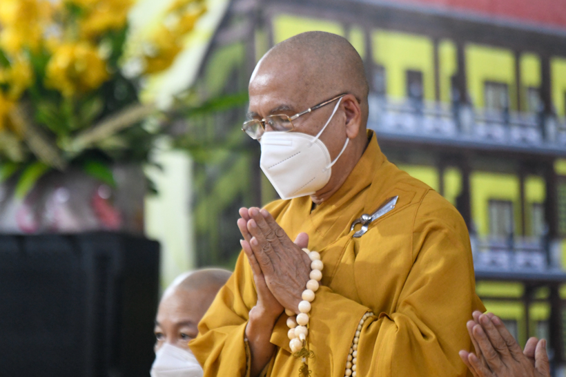 Lễ khánh thành tòa Tăng xá chùa Quan Âm Đông Hải, nơi làm khu cách ly điều trị Covid-19 của thị xã Vĩnh Châu, tỉnh Sóc Trăng