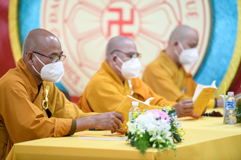 Lễ khánh thành tòa Tăng xá chùa Quan Âm Đông Hải, nơi làm khu cách ly điều trị Covid-19 của thị xã Vĩnh Châu, tỉnh Sóc Trăng