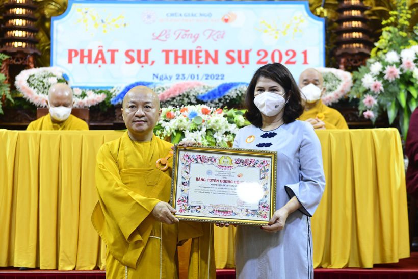 Lễ tổng kết Phật sự, thiện sự chùa Giác Ngộ - Quỹ Đạo Phật Ngày Nay năm 2021