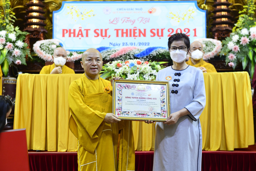 Lễ tổng kết Phật sự, thiện sự chùa Giác Ngộ - Quỹ Đạo Phật Ngày Nay năm 2021
