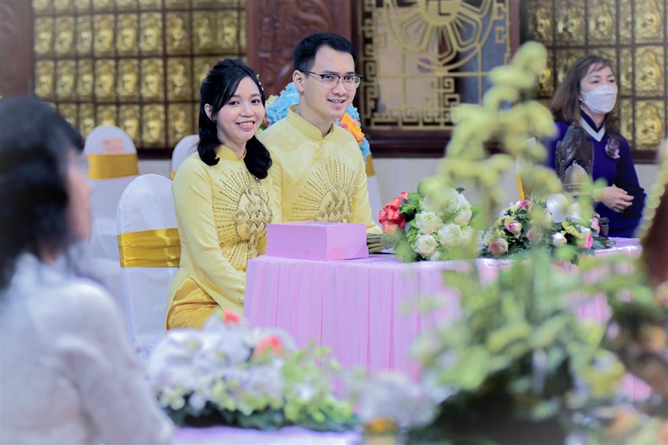 Lễ Hằng thuận của Phật tử chú rể Ngộ Tuệ Nhuận và cô dâu Nhuận Anh