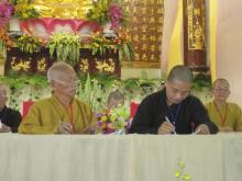 Ban Trị sự Phật giáo 10 tỉnh thành ký kết giao lưu với Ban trị sự Phật giáo tỉnh Kiên Giang