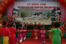 Chùm ảnh: nhộn nhịp hoạt động chào mừng Lễ động thổ chùa Phật Quang Sơn, tỉnh Lạng Sơn