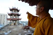 Chùm ảnh: Công trình chùa Giác Ngộ đang đi vào giai đoạn hoàn thiện nội thất