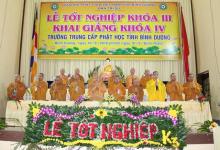 Bình Dương: Lễ tốt nghiệp khóa III, khai giảng khóa IV