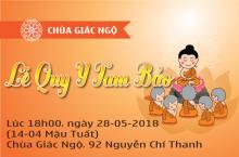 Thông báo: Đăng ký quy y Tam bảo tại chùa Giác Ngộ vào ngày 28/5/2018 (Nhằm 12/4 Mậu Tuất)