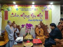 Phái đoàn Phật giáo Hàn Quốc đến thăm, chúc Tết Hòa thượng Chủ tịch Hội đồng Trị sự GHPGVN