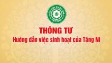 Thông tư của Trung ương Giáo hội hướng dẫn việc sinh hoạt của Tăng Ni